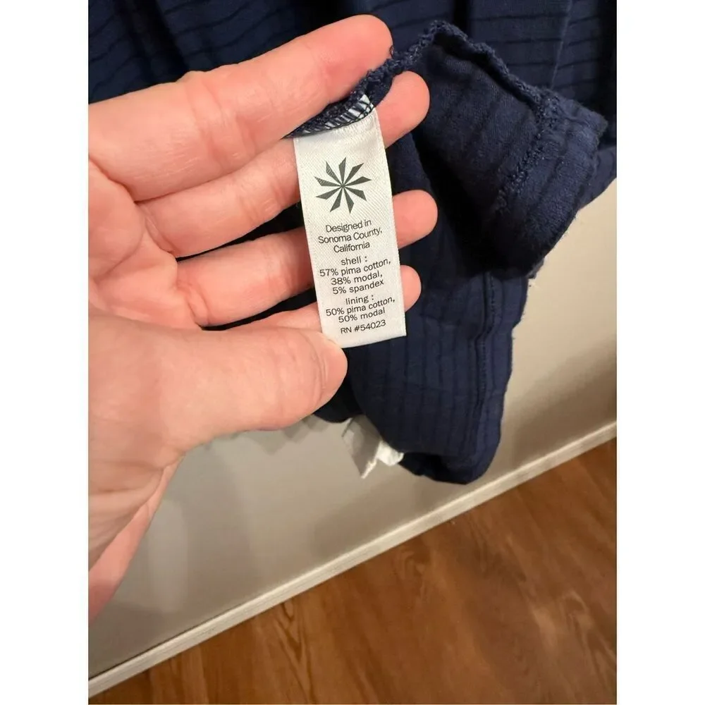 Athleta Blue White Ombre Striped Pima Cotton Sleeveless Maxi Dress Size Small - Picture 4 of 6